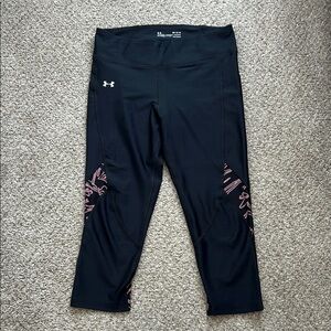 Under Armour Black and Pink Crop Leggings